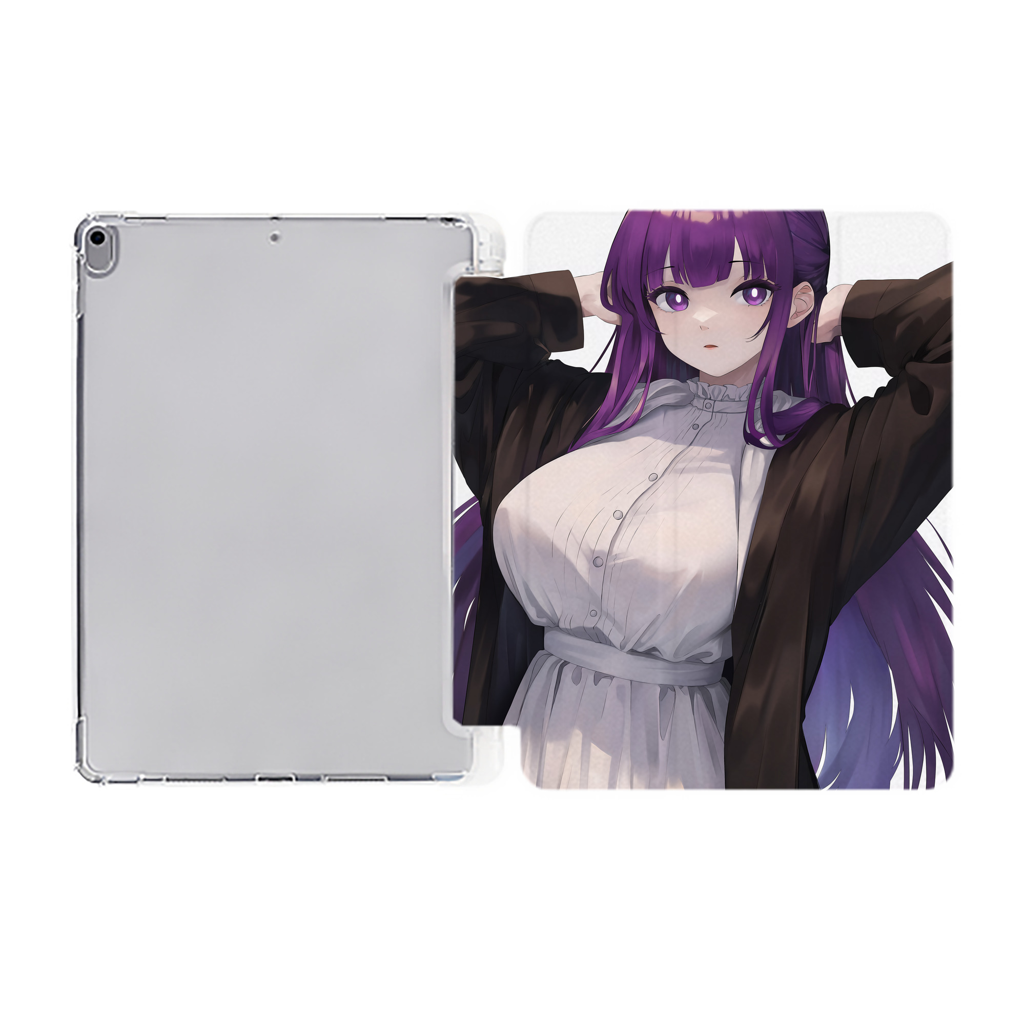 （画像用） 葬送のフリーレン Frieren IPad ケース ペン収納付き 三つ折りスタンド PUレザー×シリコン 対応機種9.5/10.5/10.9インチ